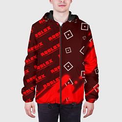 Куртка с капюшоном мужская РОБЛОКС Графика Паттерны, цвет: 3D-черный — фото 2