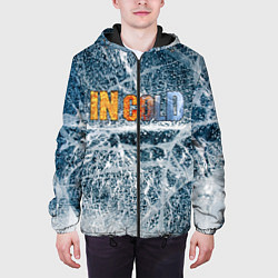 Куртка с капюшоном мужская IN COLD horizontal logo with ice, цвет: 3D-черный — фото 2