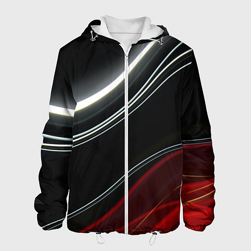 Мужская куртка Спорт - линии / 3D-Белый – фото 1