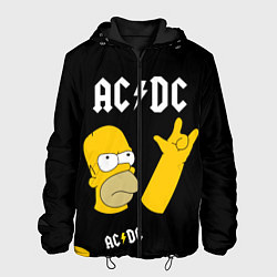 Куртка с капюшоном мужская AC DC ГОМЕР СИМПСОН SIMPSONS, цвет: 3D-черный