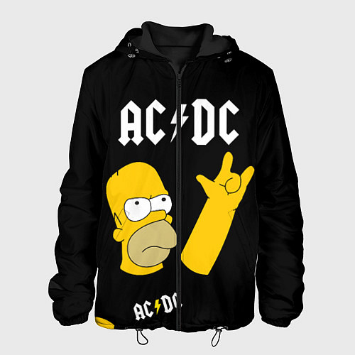 Мужская куртка AC DC ГОМЕР СИМПСОН SIMPSONS / 3D-Черный – фото 1