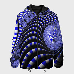 Куртка с капюшоном мужская Неоновая спираль Абстракция Neon Spiral Abstractio, цвет: 3D-черный