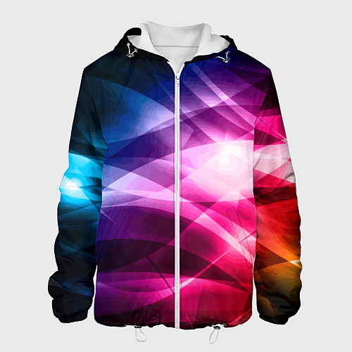 Мужская куртка Красочная абстрактная композиция Colorful abstract / 3D-Белый – фото 1