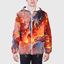 Куртка с капюшоном мужская Lava & flame, цвет: 3D-белый — фото 2