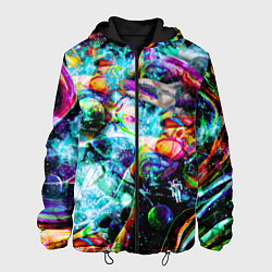 Куртка с капюшоном мужская Красочный космос, цвет: 3D-черный