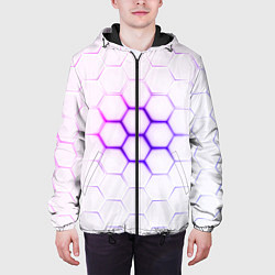 Куртка с капюшоном мужская НЕОНОВОЕ СВЕЧЕНИЕ ИЗ ПОД ПЛИT, цвет: 3D-черный — фото 2