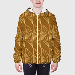 Куртка с капюшоном мужская Египетский пшеничный узор, цвет: 3D-белый — фото 2
