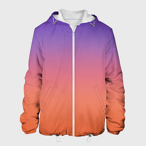 Мужская куртка Трендовый красно-фиолетовый градиент / 3D-Белый – фото 1