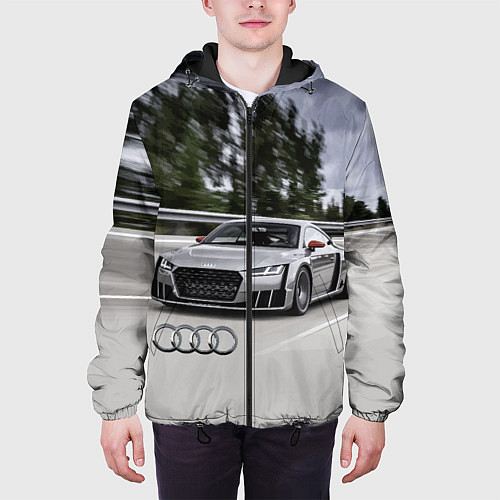 Мужская куртка Ауди на скоростном шоссе Audi on the expressway / 3D-Черный – фото 3
