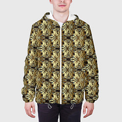 Куртка с капюшоном мужская Золотые узоры Gold, цвет: 3D-белый — фото 2