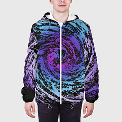 Куртка с капюшоном мужская Галактика Неон, цвет: 3D-белый — фото 2