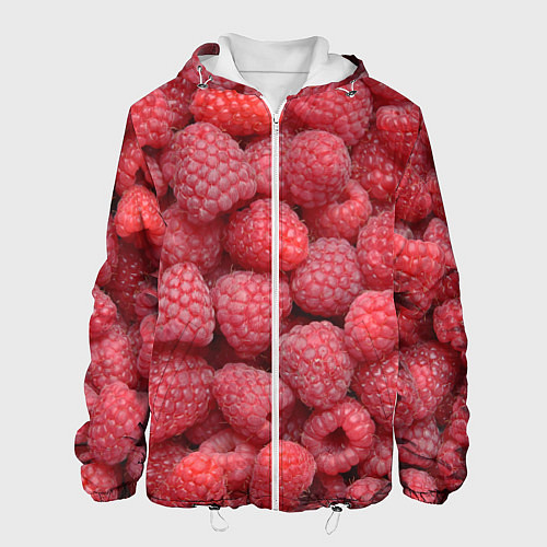 Мужская куртка Малина - ягоды / 3D-Белый – фото 1