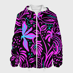 Куртка с капюшоном мужская Цветочная композиция Fashion trend, цвет: 3D-белый