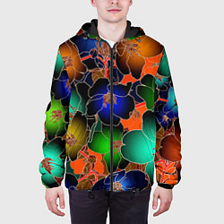 Куртка с капюшоном мужская Vanguard floral pattern Summer night Fashion trend, цвет: 3D-черный — фото 2