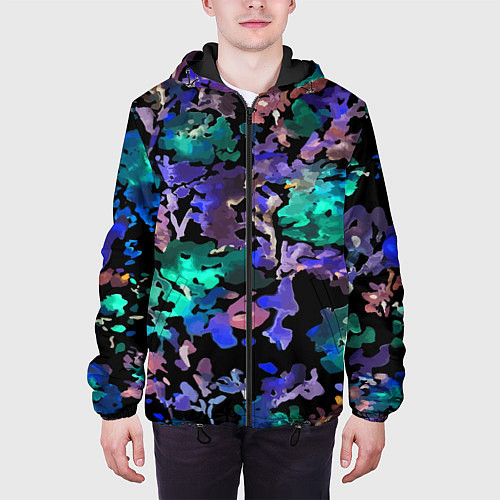 Мужская куртка Floral pattern Summer night Fashion trend 2025 / 3D-Черный – фото 3