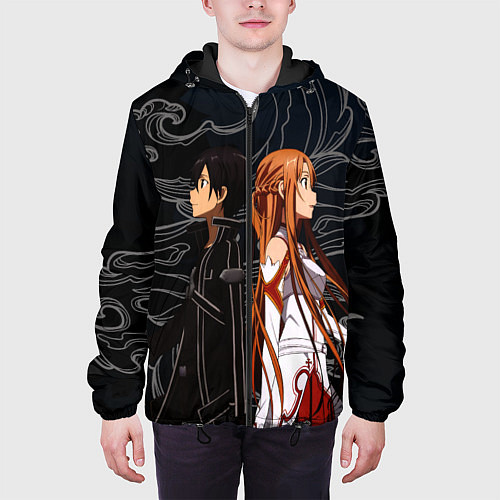 Мужская куртка Кирито и Асуна - Sword Art Online / 3D-Черный – фото 3