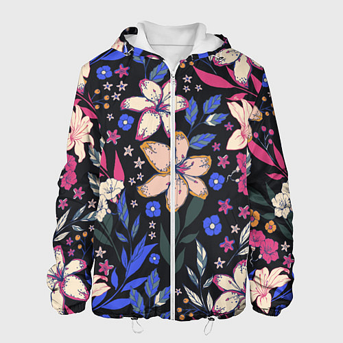 Мужская куртка Цветы Красочные Лилии В Саду / 3D-Белый – фото 1