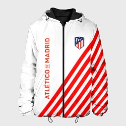 Куртка с капюшоном мужская Atletico madrid красные полосы, цвет: 3D-черный