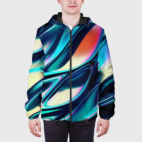 Мужская куртка Abstract Wave / 3D-Черный – фото 3