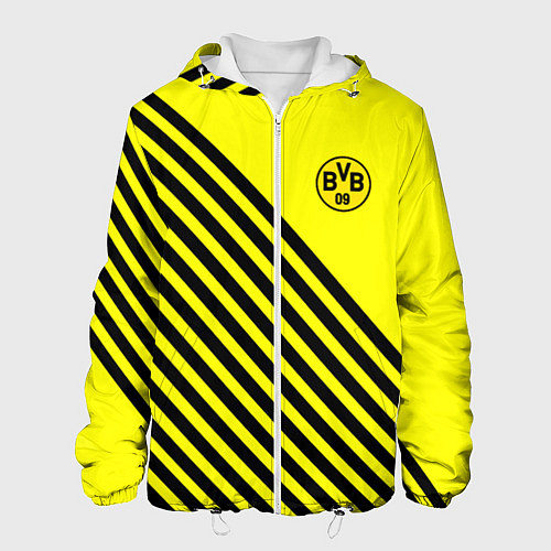 Мужская куртка Borussia черные полосы / 3D-Белый – фото 1