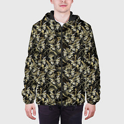 Куртка с капюшоном мужская Бабочки black gold, цвет: 3D-черный — фото 2