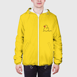 Куртка с капюшоном мужская Уточка плывет, цвет: 3D-белый — фото 2