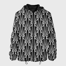 Куртка с капюшоном мужская Черно-белый модный геометрический узор арт деко, цвет: 3D-черный