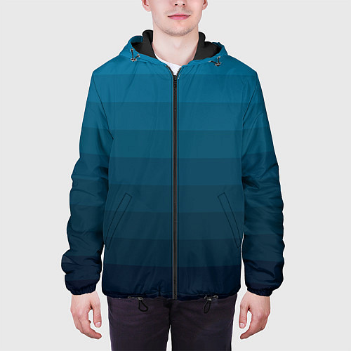 Мужская куртка Blue stripes gradient / 3D-Черный – фото 3