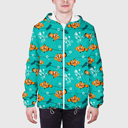 Куртка с капюшоном мужская TEXTURE OF SEA FISH, цвет: 3D-белый — фото 2