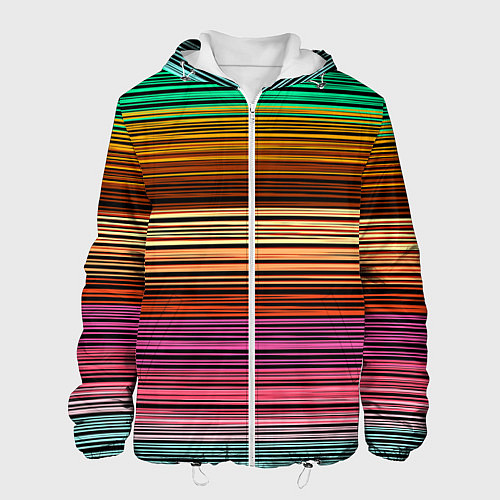 Мужская куртка Multicolored thin stripes Разноцветные полосы / 3D-Белый – фото 1