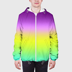 Куртка с капюшоном мужская Multicolored Ombre gradient, цвет: 3D-белый — фото 2