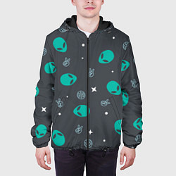 Куртка с капюшоном мужская Aliens pattern, цвет: 3D-черный — фото 2