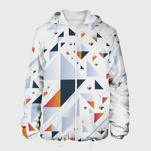 Мужская куртка Абстрактные Треугольные Формы / 3D-Белый – фото 1