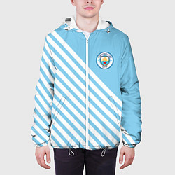 Куртка с капюшоном мужская Manchester city манчестер сити былые волосы, цвет: 3D-белый — фото 2