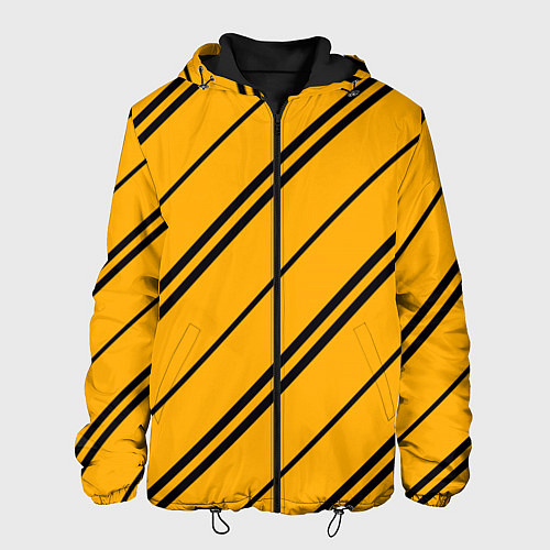 Мужская куртка Полосы желтые черные / 3D-Черный – фото 1