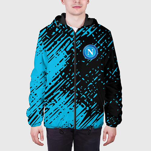 Мужская куртка Napoli голубая textura / 3D-Черный – фото 3