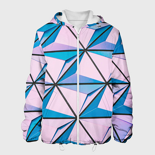 Мужская куртка 3D иллюзия-треугольники / 3D-Белый – фото 1
