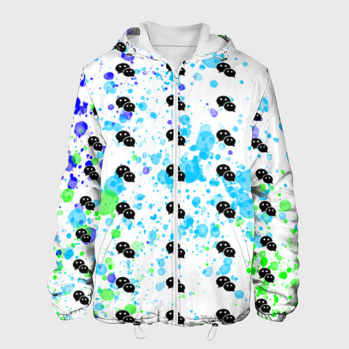 Мужская куртка Сообщения с брызгами красок / 3D-Белый – фото 1