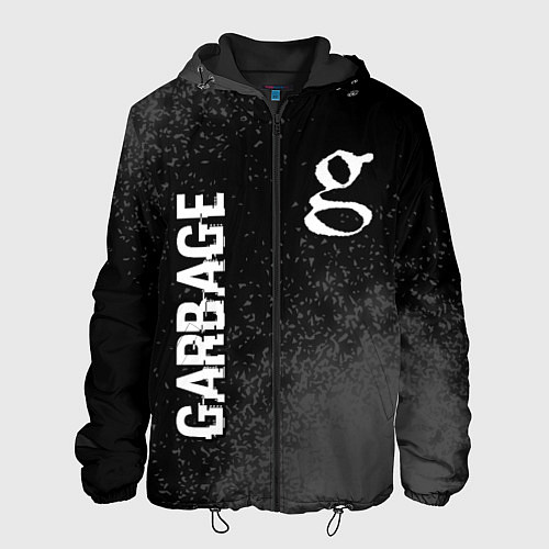 Мужская куртка Garbage Glitch на темном фоне / 3D-Черный – фото 1