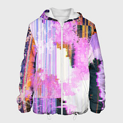 Куртка с капюшоном мужская Glitch art Fashion trend, цвет: 3D-белый