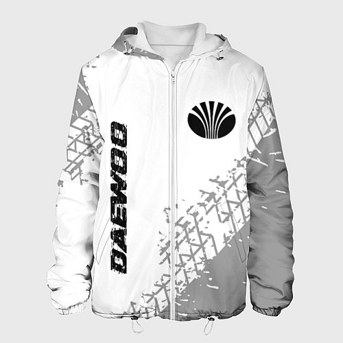 Мужская куртка Daewoo Speed на светлом фоне со следами шин / 3D-Белый – фото 1
