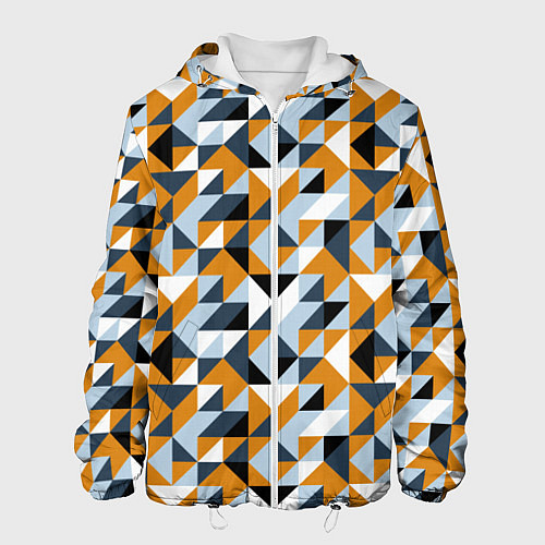 Мужская куртка Полигональный геометрический узор / 3D-Белый – фото 1