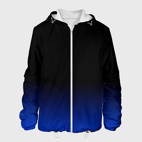 Мужская куртка Черный с синим градиент / 3D-Белый – фото 1