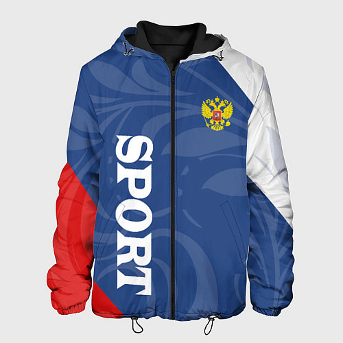 Мужская куртка СПРТИВНАЯ РОССИЯ - ФЛАГ - ГЕРБ / 3D-Черный – фото 1