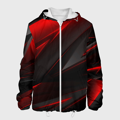 Мужская куртка Red and Black Geometry / 3D-Белый – фото 1