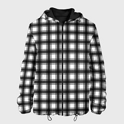 Куртка с капюшоном мужская Black and white trendy checkered pattern, цвет: 3D-черный