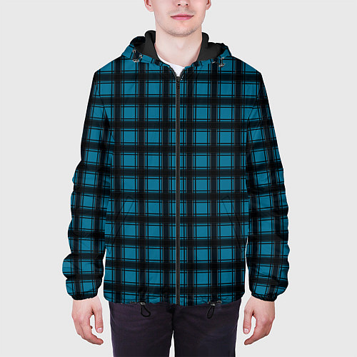 Мужская куртка Black and blue plaid / 3D-Черный – фото 3