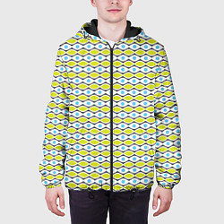 Куртка с капюшоном мужская Геометрия абстракция, цвет: 3D-черный — фото 2