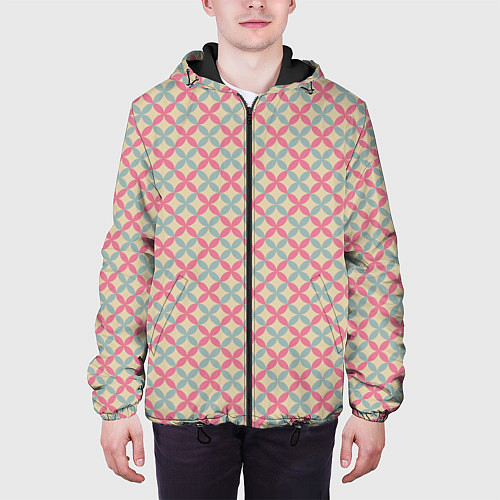 Мужская куртка Геометрические листочки / 3D-Черный – фото 3