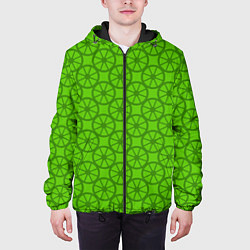 Куртка с капюшоном мужская Зеленые колеса, цвет: 3D-черный — фото 2